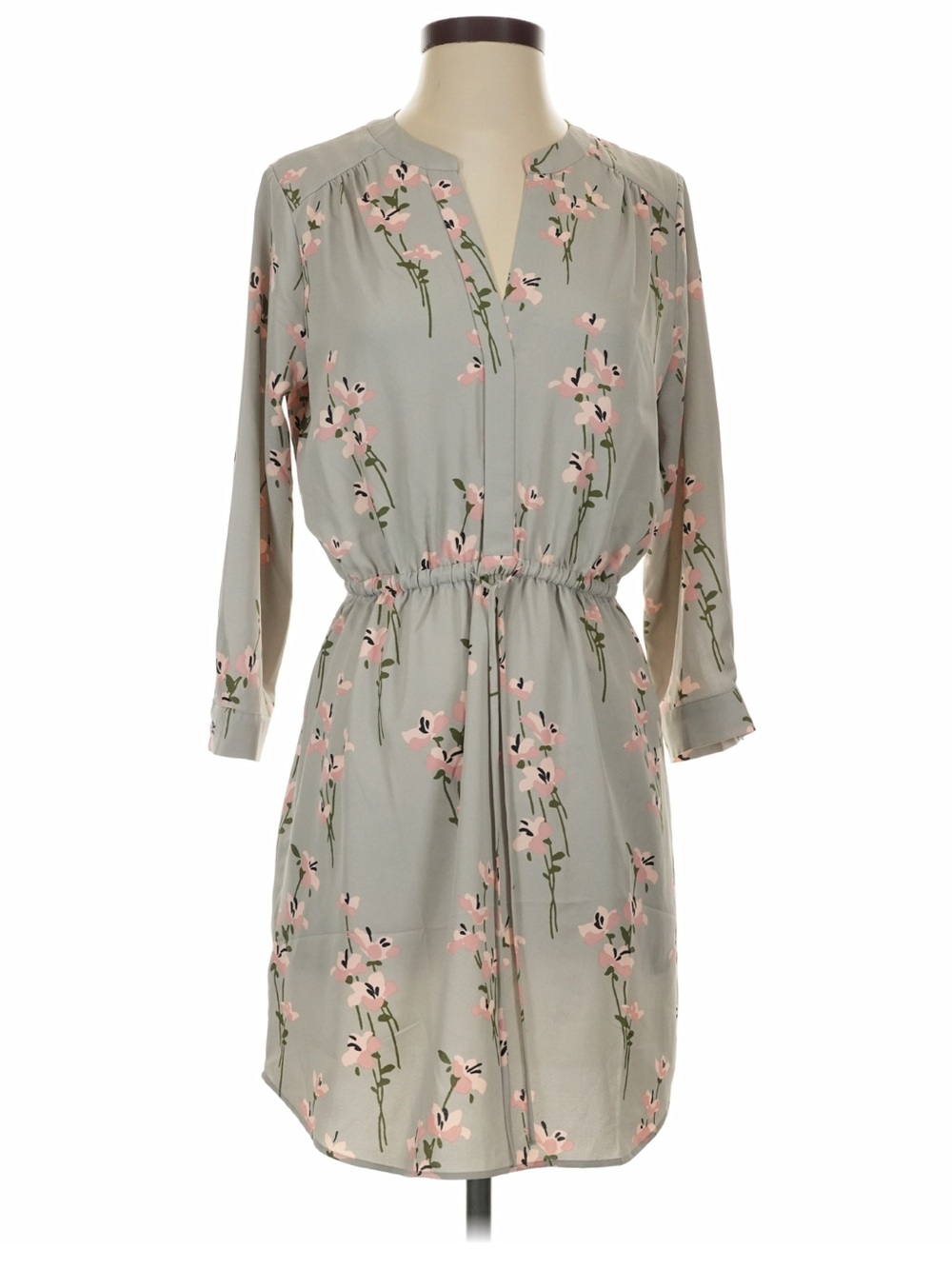 Lost Sage Floral Midi Dress with Pink Blooms